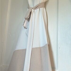 Harper Rose White and Tan Elegant Dress